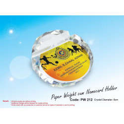 PW 212 Crystal Paper Weight cum Namecard Holder